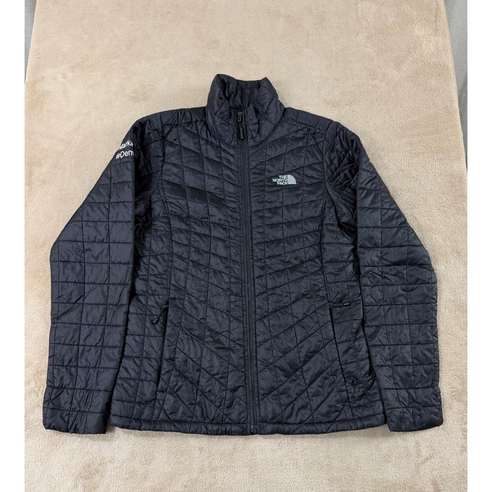 The‎ North Face Thermoball Jacket Womens Small Black Quilted Insulated Logo EUC